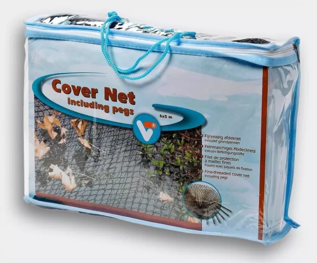 Negro 6m x 5m Garden Fish Pond Cover Net Heron Cat Fox Leaves Protector + Clavijas