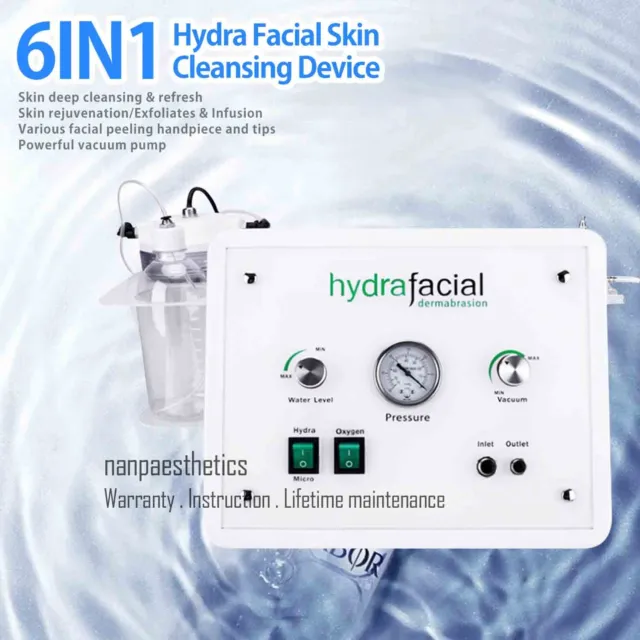 Máquina exfoliadora facial 6 en 1 Hydro Hydra Spa rejuvenecimiento de la piel dermoabrasión con agua