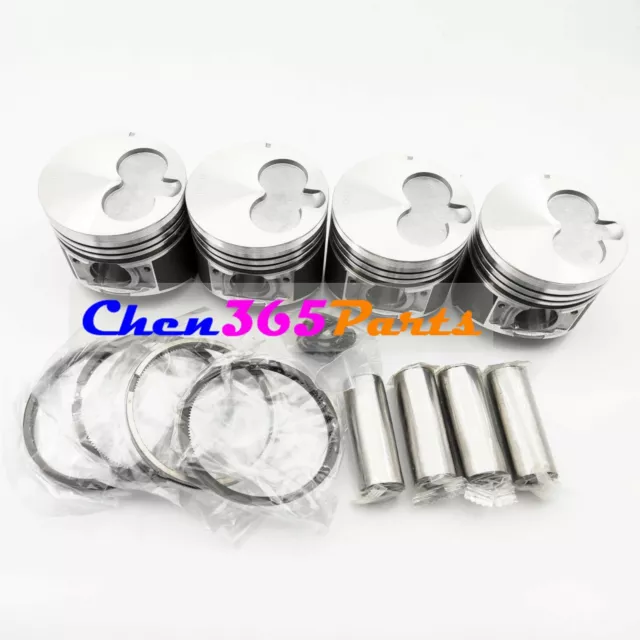 New 4 pcs STD Piston Kit w Rings for Isuzu 4LE1 Diesel Engine