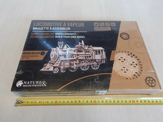 ROKR Kit Auto Locomotiva A Vapore 3D Puzzle In Legno Da Costruire Per Bambini E Adulti