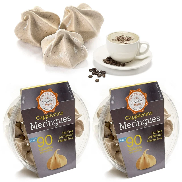 2 Boîtes Cappuccino Meringues Cookies sans Gras Basse Calories Treats Collations