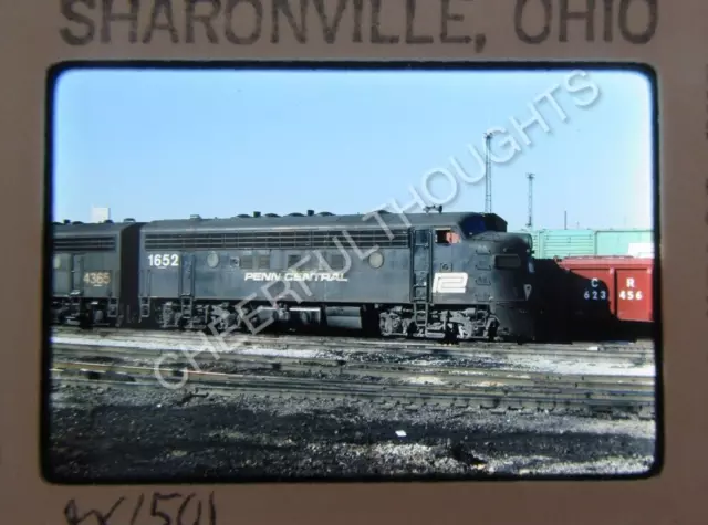 Original '76 Kodachrome Slide PC Penn Central 1652 F7A  Sharonville, OH  36P11