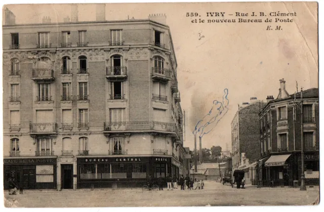 CPA 94 - IVRY (Val de Marne) - 559. Rue J.B. Clément et bureau de poste - E.M.