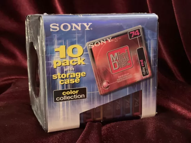 Pack of 10 SONY Recordable MiniDisc MD Color Collection New Sealed