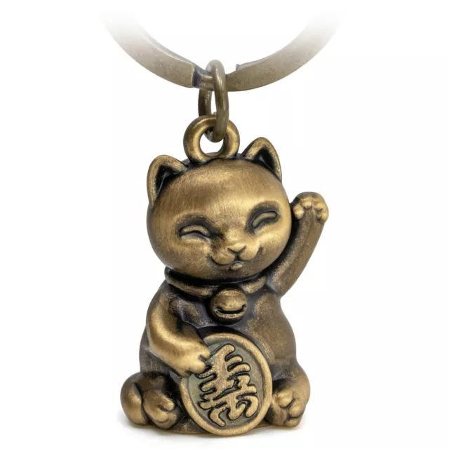 Glückskatze Winkekatze Schlüsselanhänger "Maneki Neko", Katze Glücksbringer