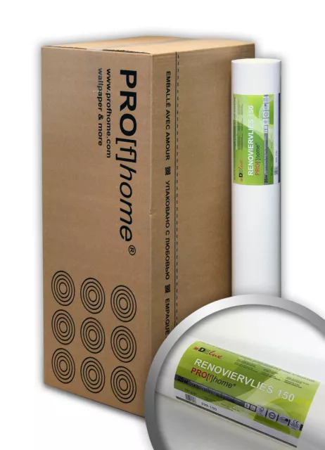 PROFHOME Renoviervlies 150 g Malervlies Saniervlies Vliestapete | 168 qm 9 Rol.