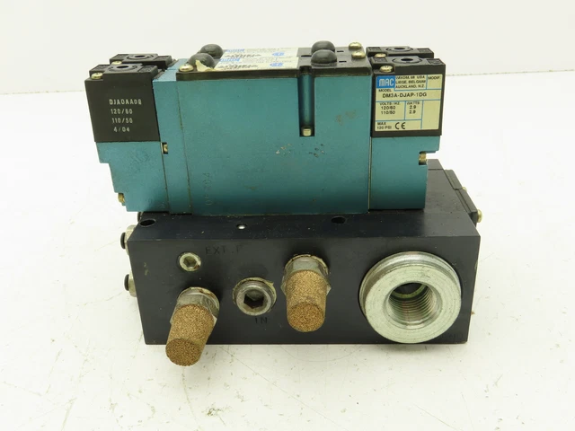 MAC 92B-BAB-CJA-DM-DJAP-1DG  2-Station Solenoid Valve Manifold 120V 92 Series