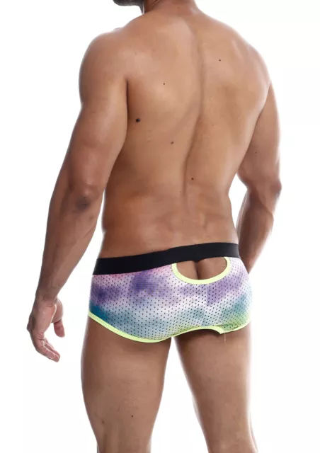 Boxer uomo a gamba corta mini mutanda intimo traforato slip aderente vita bassa 3