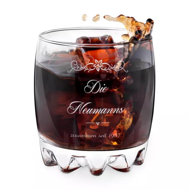personalisiertes Whisky Glas 310 ml / 6er Whiskygläser Set - Whisky Geschenkset