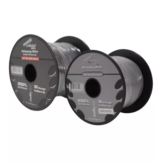 Audiopipe two calibre 16 100 pies carrete de altavoz primario CCA negro