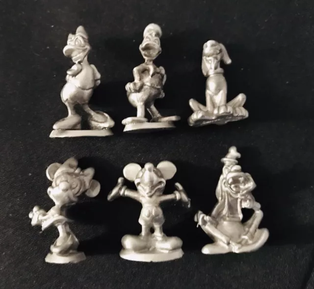 6 pc Pewter Disney MICKEY MINNIE MOUSE DONALD DAISY DUCK GOOFY PLUTO Figurines