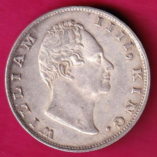 Eic 1835 "F" On Neck Uncleaned William Iiii King 1 Rupee Silver #Yh1