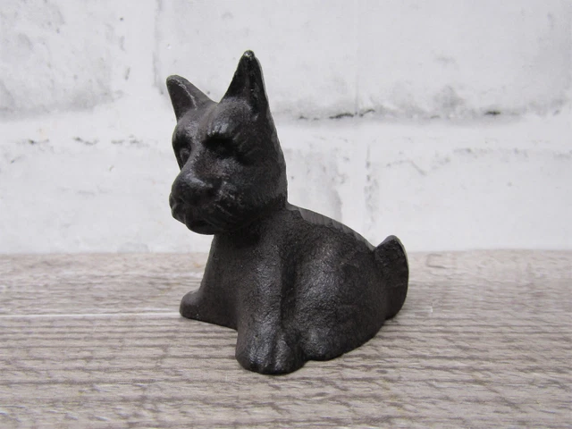 Tiny Miniature Rustic Primitive 2 1/2" Cast Iron Scottie Dog Scottish Terrier