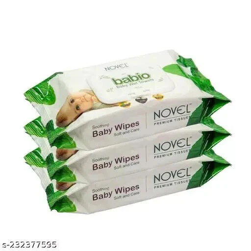 Soft Moisturizing Aloe Vera Baby Wet Wipes Pack With Lid (Pack of 3 - 80 sheet)