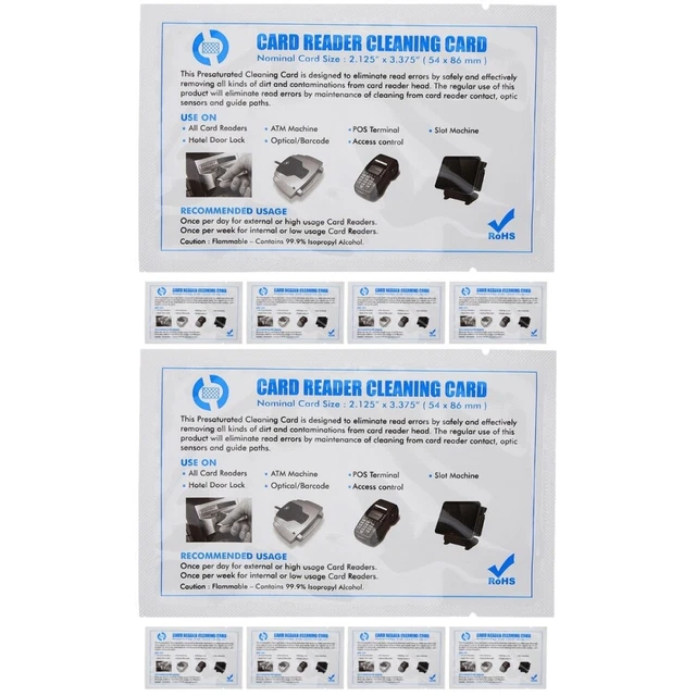 10 PCS PRINTER Cleaning Cards Card Reader Cleaning Cards Reusable Cleaning £7.99 PicClick UK