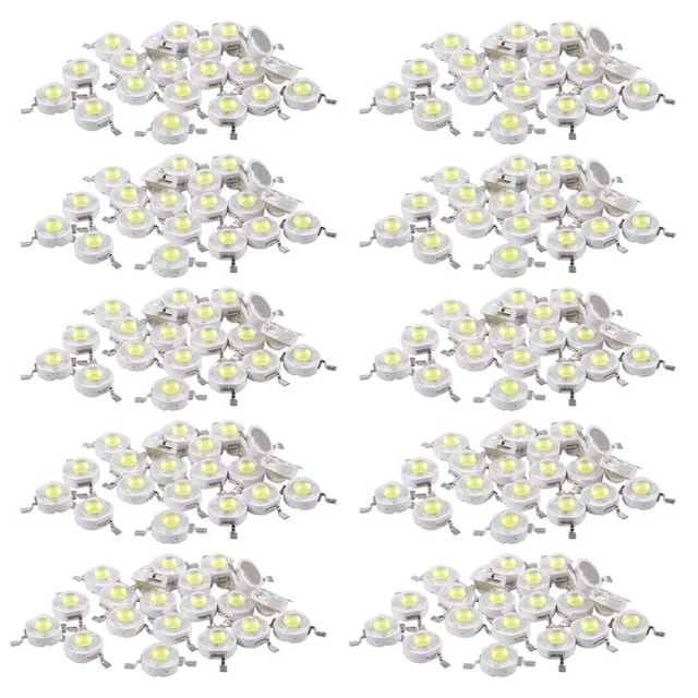 200 PZ Faretto a Grano LED Bianco ad Alte Prestazioni 2 Pin 3W 170-190 6000K P3J1