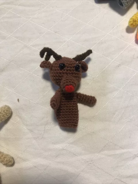 gehäkelte Fingerpuppen Geschenk Sammlerstück Amigurumi Häkeltier Handarbeit 3