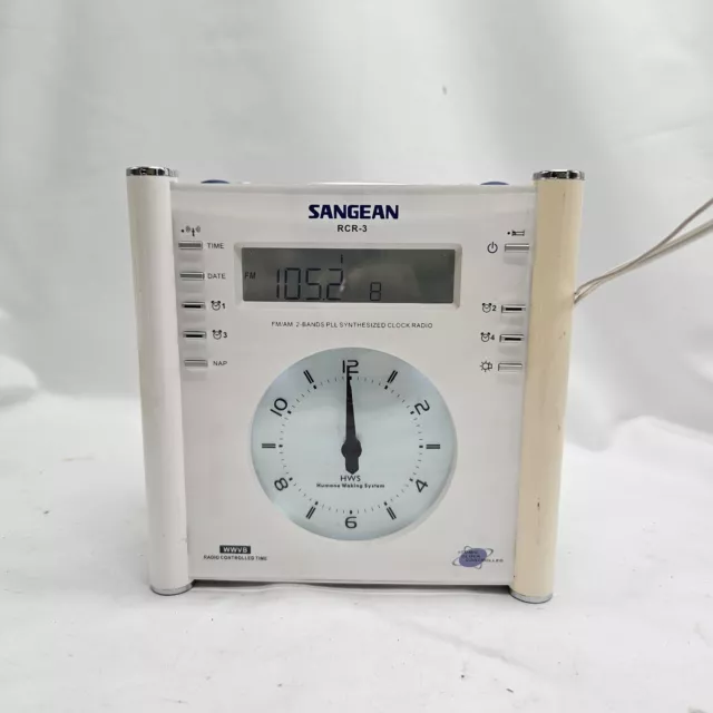 Sangean Rcr-3 Fm/Am 2 Bands Synthesised Atomic Clock Radio 2008 Clean & Works 8