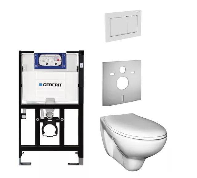 Geberit Spülkasten + Omega 30 + Wand WC + Toilettensitz mit Absenkautomatic