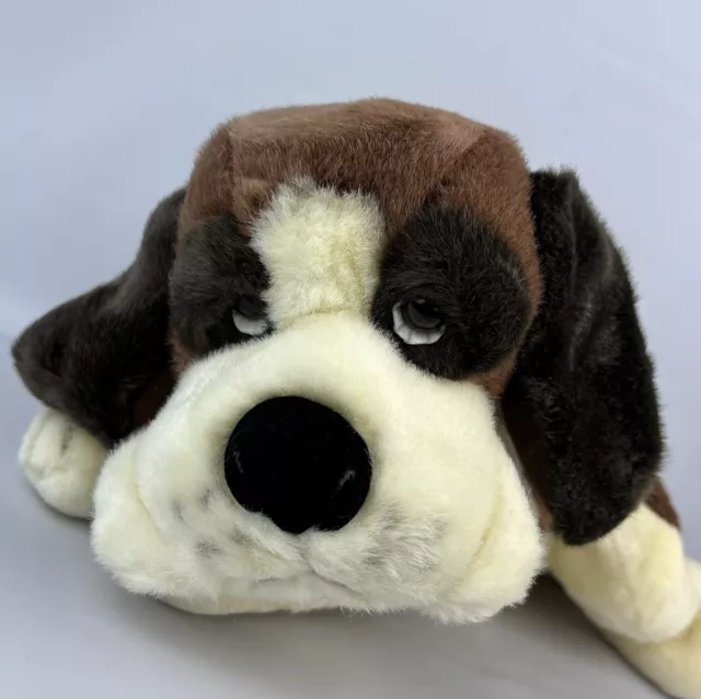 Russ Berrie “Barrels” St Bernard Stuffed Animal Puppy Dog 15” Realistic Plush