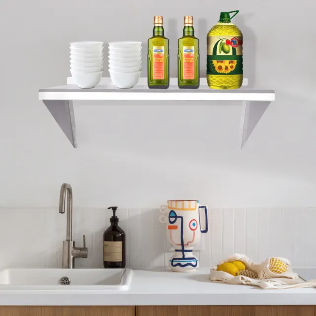 12 x 36” Wall Stainless Steel Shelf Restaurant Wall-mounted Shelf Large Capacity