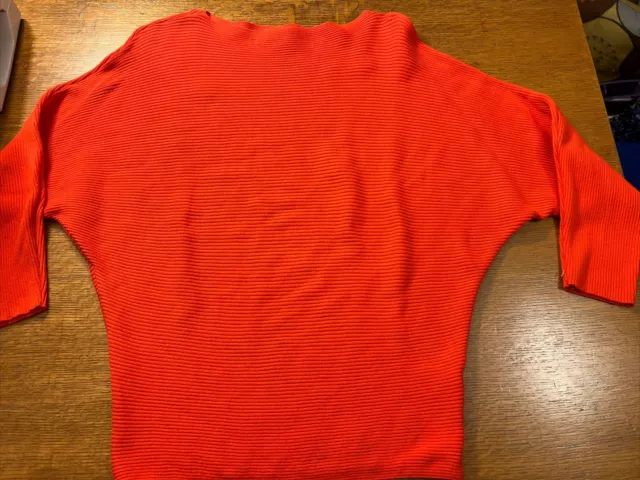 CeCe RIbbed Orange Oversized Batwing Knit Sweater Size XS