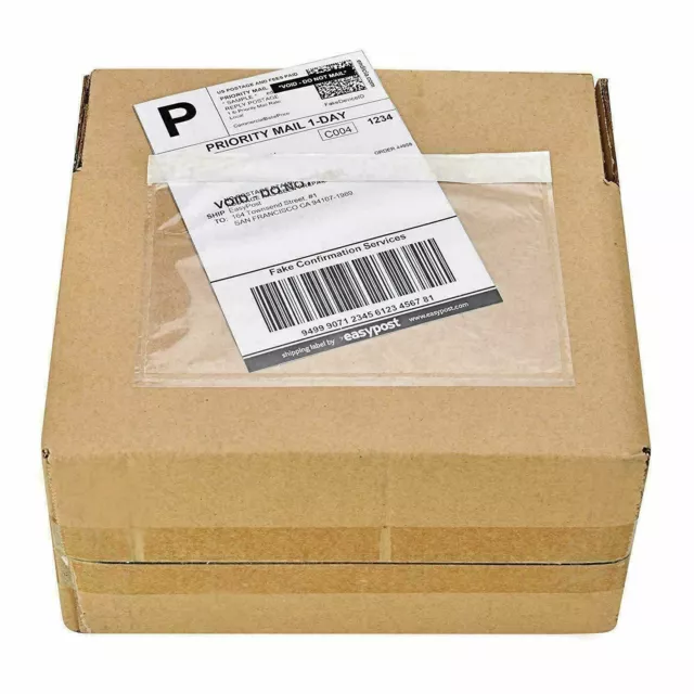 5.5''x7.5'' Clear Packing List Envelope Adhesive Shipping Document Label Pouches