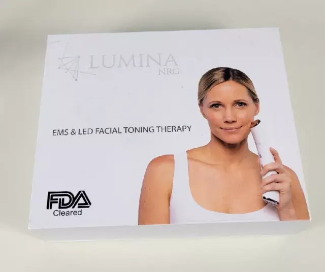 NEW OPEN BOX - Lumina NRG EMS & LED Facial Toning Therapy Anti Aging Acne Kit