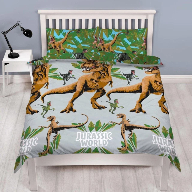 Jurassic World Double Ensemble Housse de Couette Garçons Dinosaure Chambre