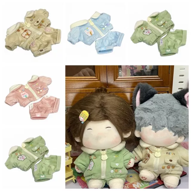 20CM Doll Clothes Lapel Cotton Jacket Corduroy Coat Suit Changing Dress Game
