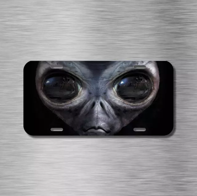 Alien UFO Moon Landing NASA Team ET Martian License Plate Front Auto Tag Plate