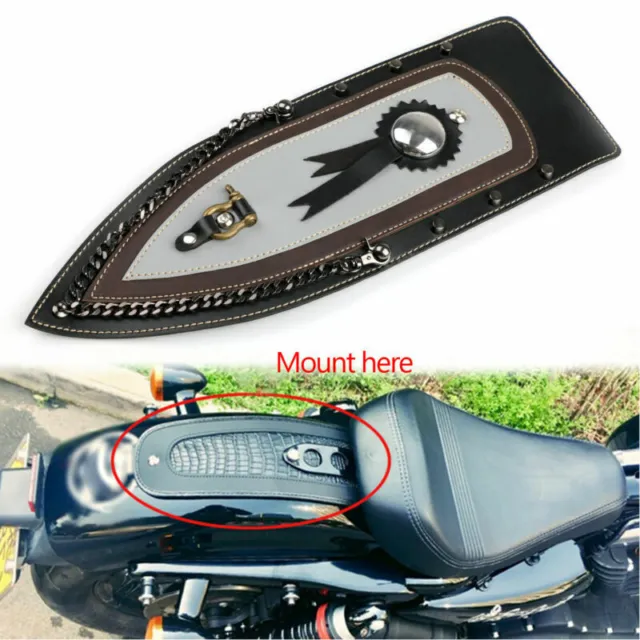 Tie Cuir Plaine Aile Bavoir Pour 04-16 Motorcycle Sportster XL883 Solo Seat E3