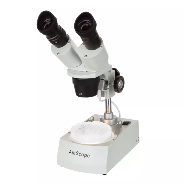 Amscope 40X-80X Compact Multi-Lens Stéréo Microscope + Pilier Stand + Dual Lites 3
