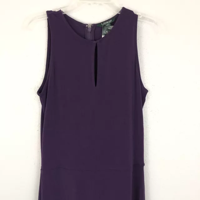 Lauren Ralph Lauren Jumpsuit Womens Sz Small Sleeveless Wide Leg Eggplant Purple 2