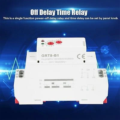Relè temporale digitale multitensione per guida DIN 35 mm - compatibile GRT8-B1