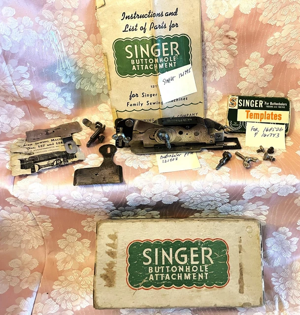 VINTAGE SINGER SEWING Machine Buttonhole Attachment 121908 W