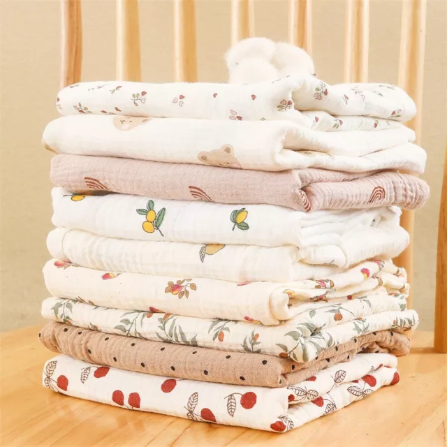 Fabric Stroller Cover Floral Print Swaddle Blanket Baby Blanket Muslin Diaper