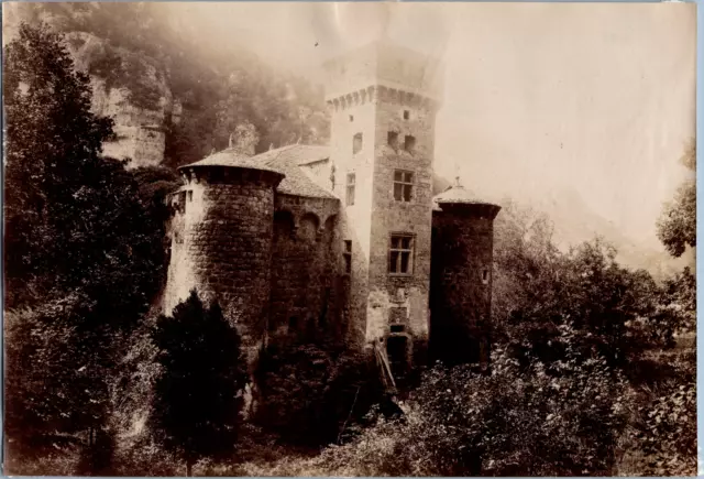 France, Le gorges du Tarn, Château de La Caze Vintage print, tirage d&#039;époqu