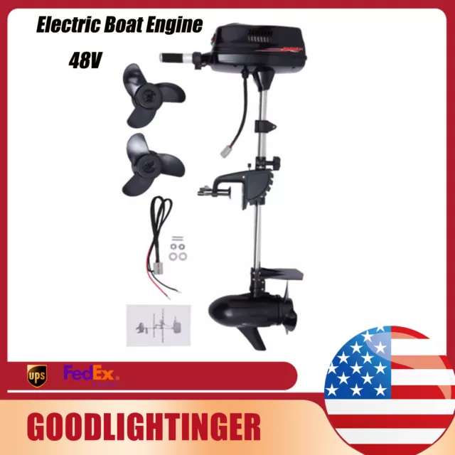 HANGKAI 8.0HP 48V Electric Boat Engine 2200W Brushless Outboard Trolling Motor