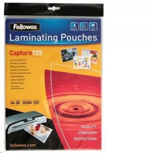 Fellowes 53963 Laminating Pouch A4 125 MICRON - 25 Pack [5396301]