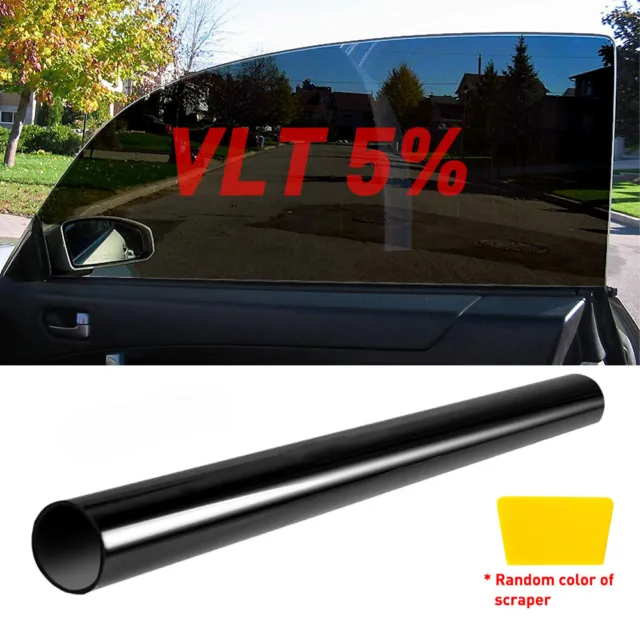 Pellicola tinta rotolo auto vinile fendinebbia nero leggero fumo 5% VLT resistente 300 cm