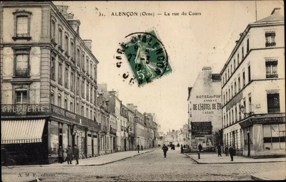 Ak Alencon Orne, La rue du Cours - 2759680