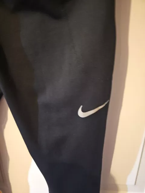 Womens Nike Dri Fit Med Black Athletic Work Out Running Leggings With Calf Mesh. 3
