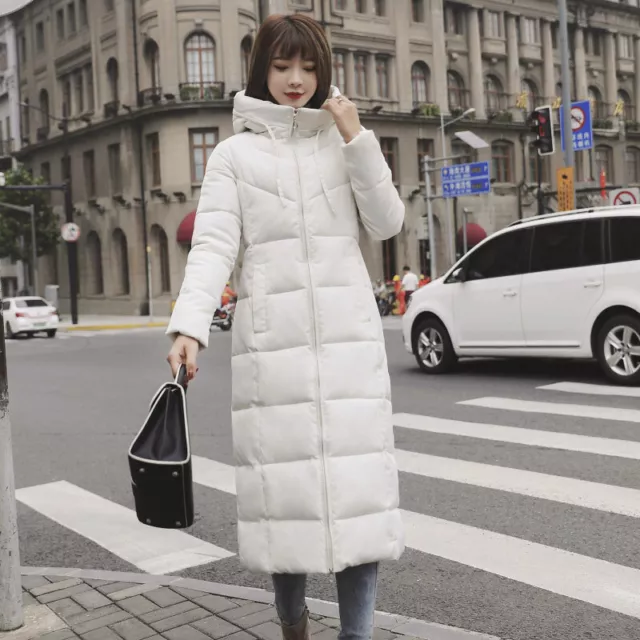 Women Hooded Coat Down Cotton Long Jacket Thick Winter Warm Parka Casual Outwear