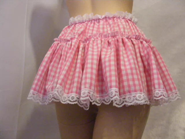 SISSY ADULT BABY FANCYDRESS  GINGHAM  SKIRT original hand made in the uk