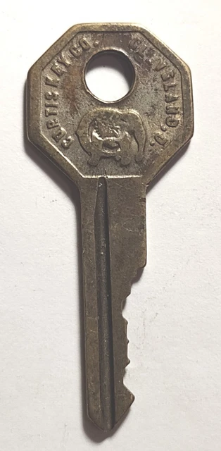 Cerraduras de repuesto vintage Key Curtis B10 Cleveland O Appx 1-7/8" Bulldog