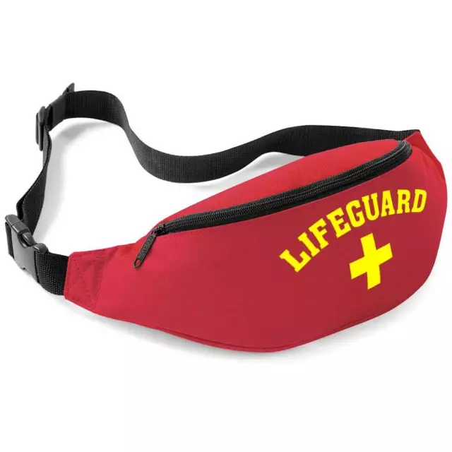 Lifeguard Red + Yellow Bum Bag - Fancy Dress Beach Wear Waist Belt Money Pouch