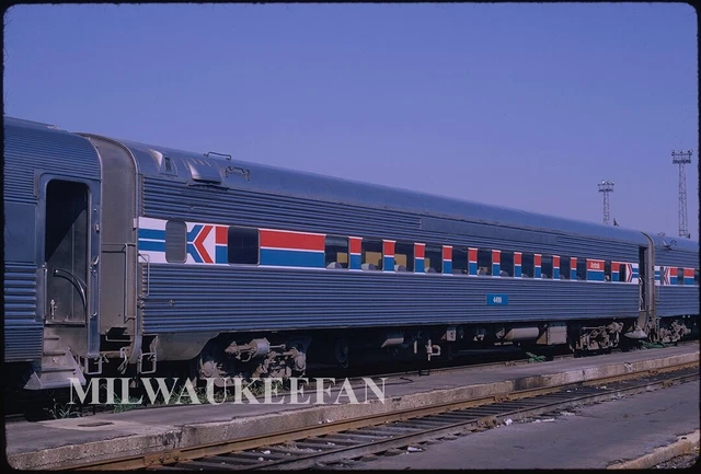 Original Kodachrome slide Amtrak AMT coach 4499 passenger Chicago Illinois 1972
