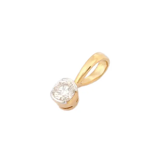 Colgante con dije minimalista hecho a mano en oro amarillo de 18 k con...