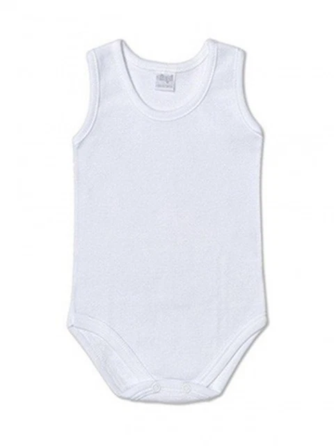 Body Neonato Ellepi Cotone Smanicato Bianco Af840 Taglie Da 0 Mesi A 3 Anni